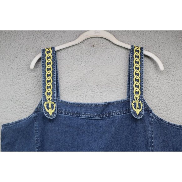 Bob Mackie Wearable Art Embroidered Strap Dress-XL-Pockets-Nautical-Art to Wear - Picture 5 of 11